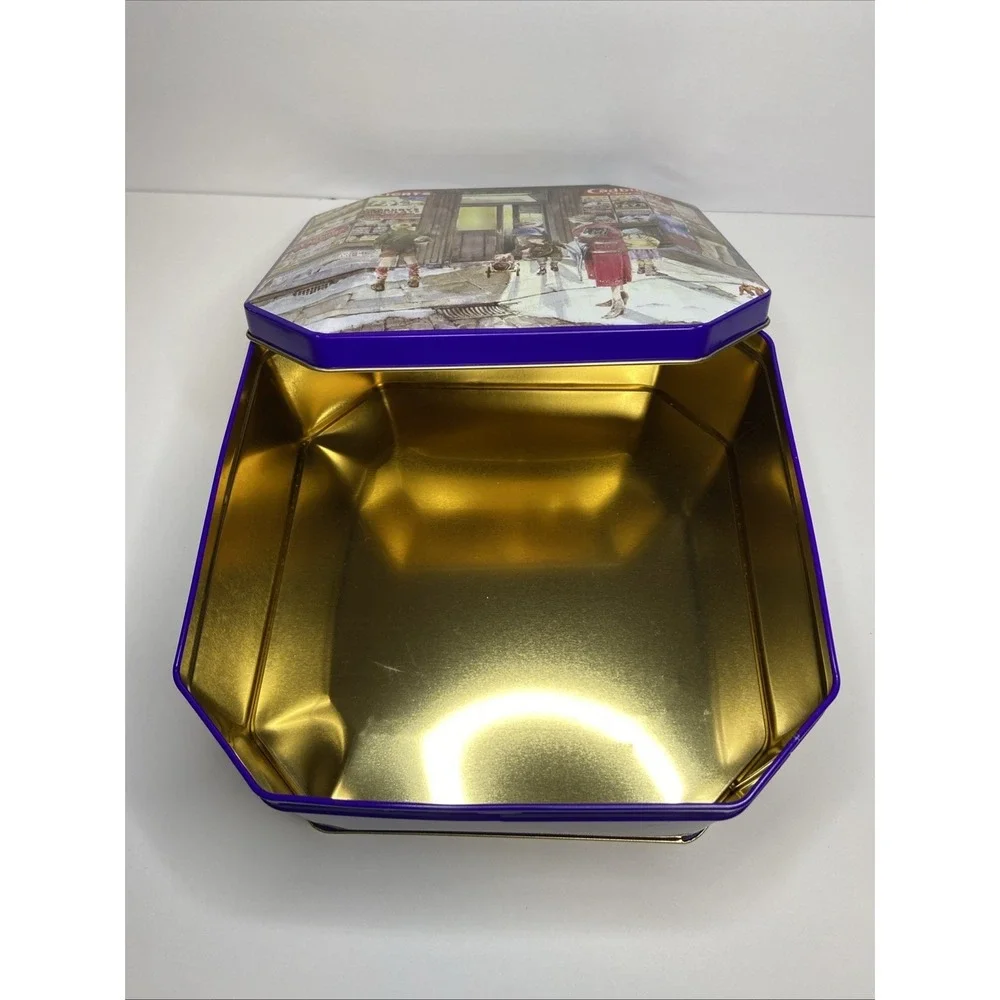 Cadbury Vintage Style Octagonal Cookie‎ Tin Sweet Shop Illustration Purple 700g